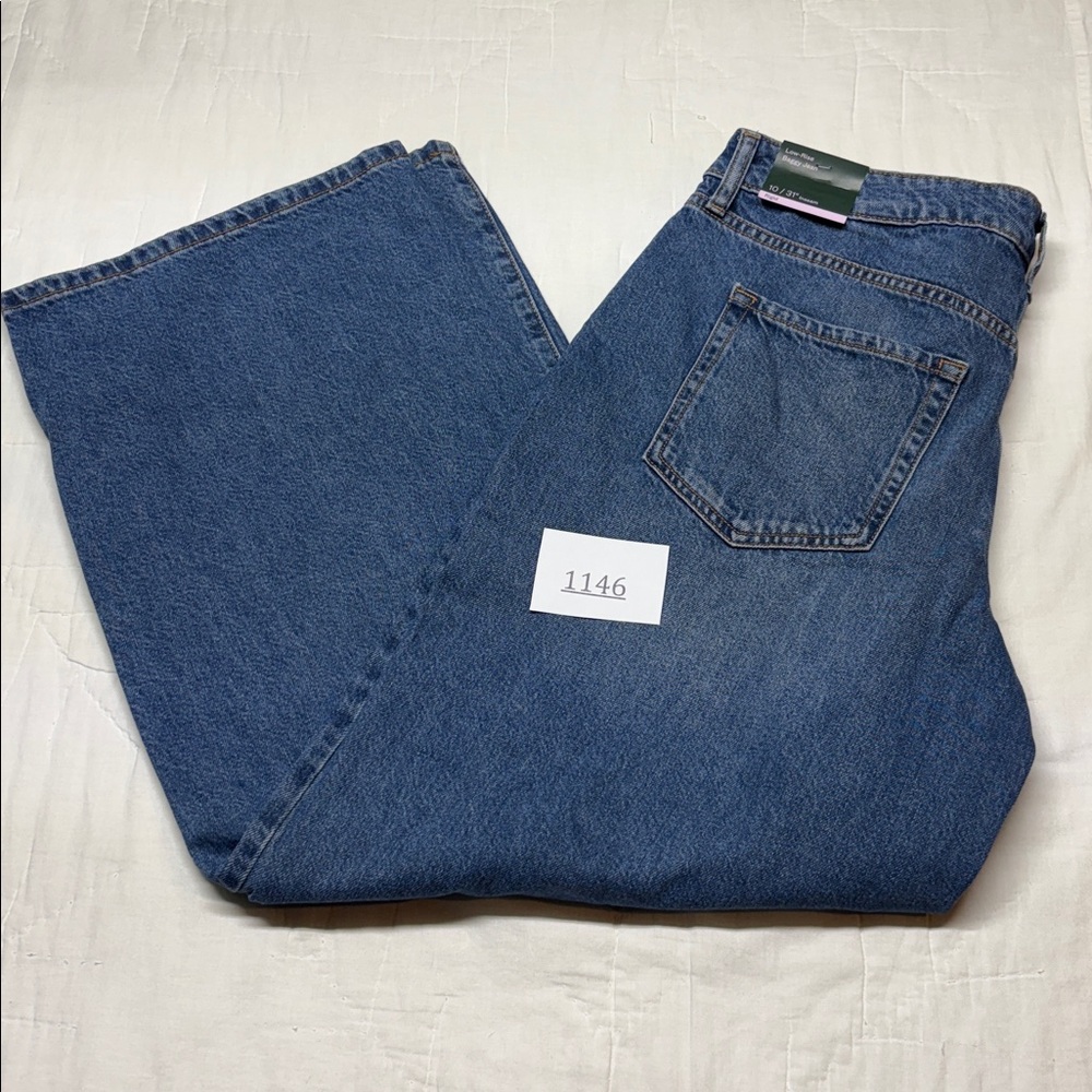 Low Rise Rigid Baggy Jeans Womens 10/31 NWT 90s Skater Style Wide Leg Blue Denim - Picture 13 of 13